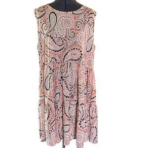 Crépas Womens L Boho Knit Paisley Midi Popover Pastel Wrinkle Resistant  Dress